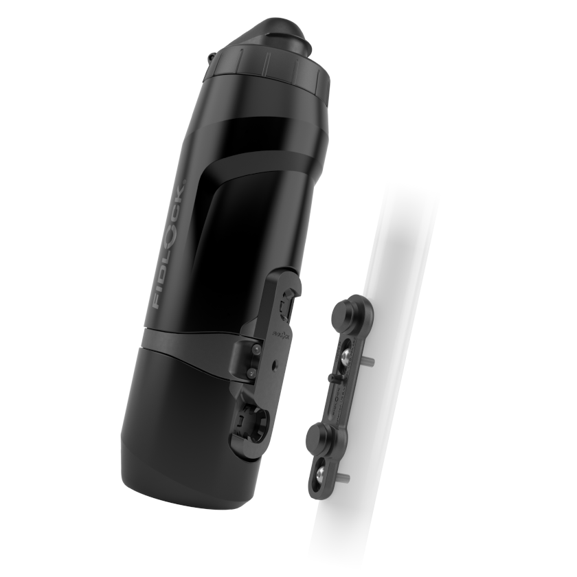 Fidlock TWIST Trinkflasche 800 ml – Set (mit Bottle Connector, mit Bike Base). Black.